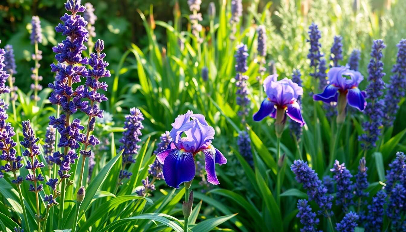 Associer lavandes et iris avec d'autres plantes