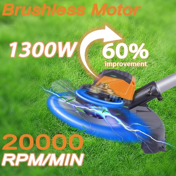 Débroussailleuse sans fil 24 V avec 2 batteries de 4,0 Ah - 2 types de lames pour pelouse et terres agricoles