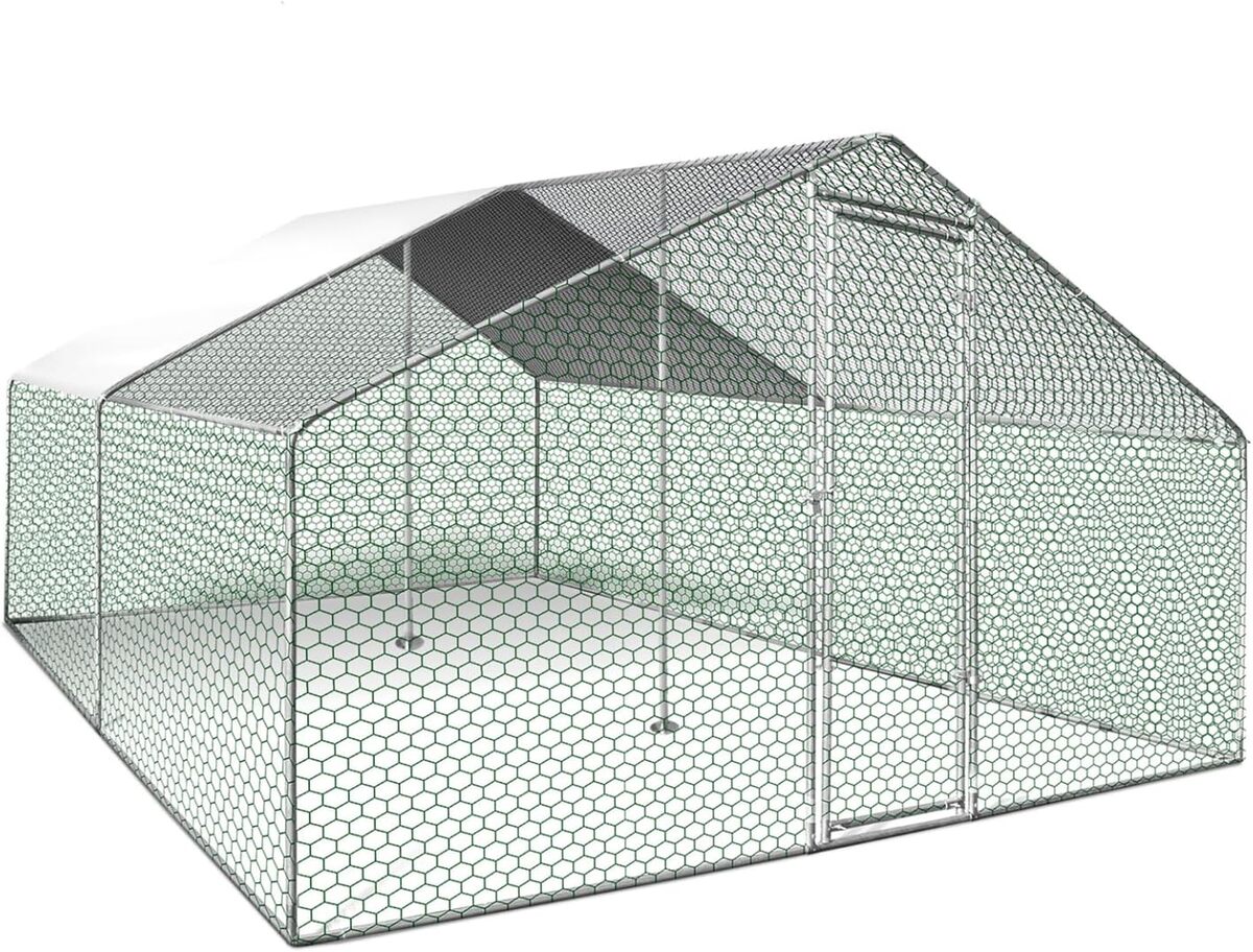 Test de l'enclos poulailler 16 m² IDMarket en acier galvanisé