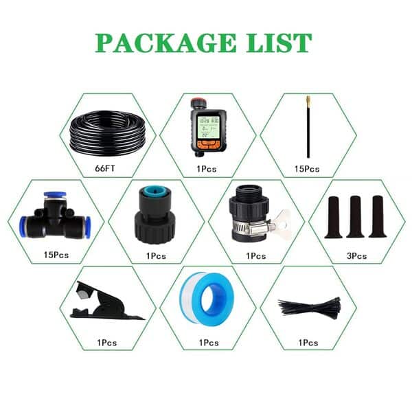 Système d'irrigation goutte à goutte, système d'irrigation automatique avec compte-gouttes remplaçable à 360 degrés, buse en cuivre atomisant réglable pour système d'arrosage des plantes de jardin.