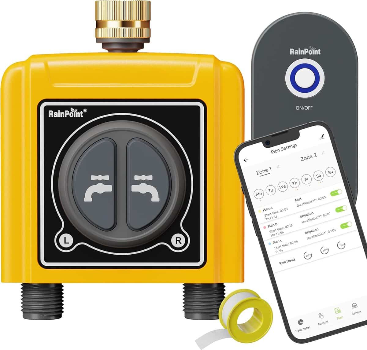 Test du rain point : ordinateur d'irrigation 2 sorties avec écran LCD