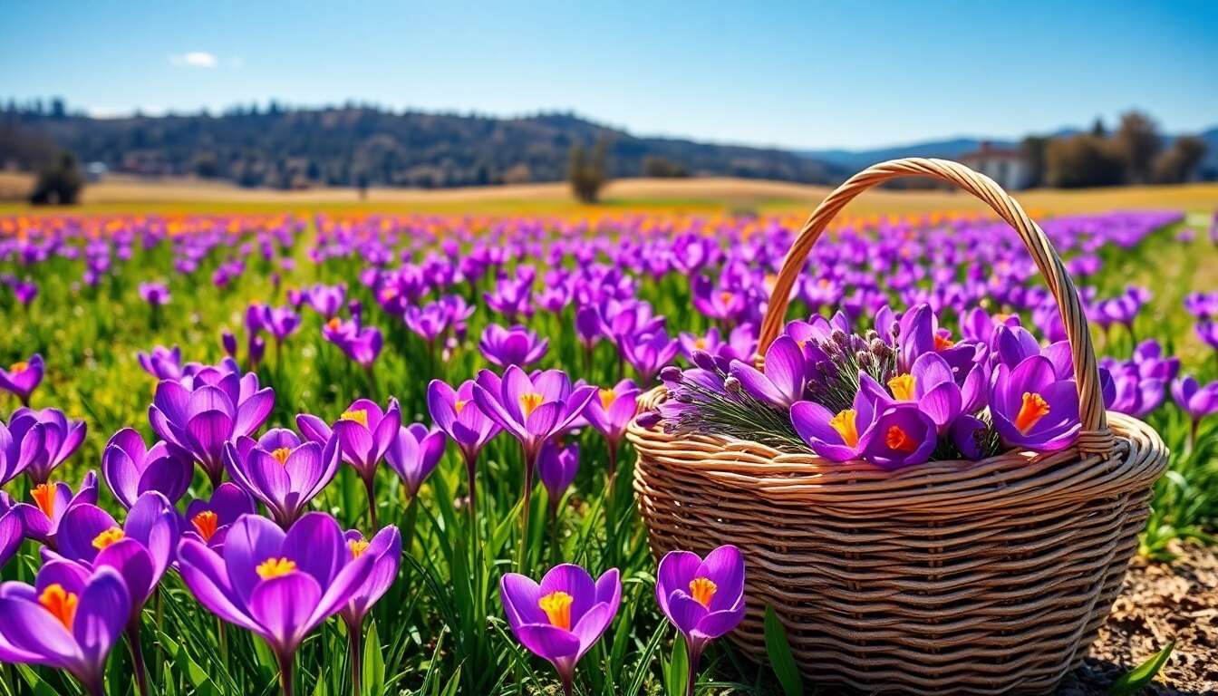 Techniques de r&eacute;colte du safran en septembre