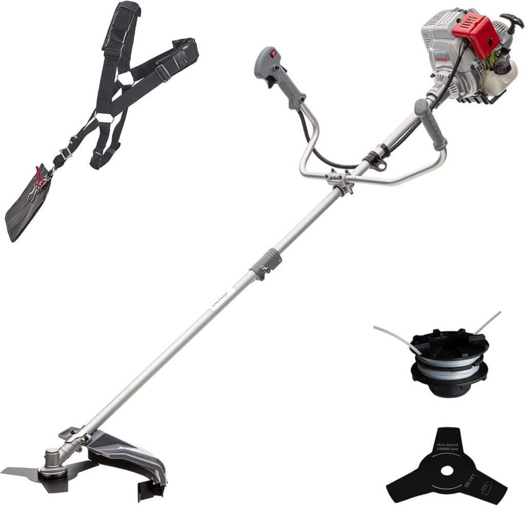 Test de la débroussailleuse thermique IKRA IBF 31-4 complète