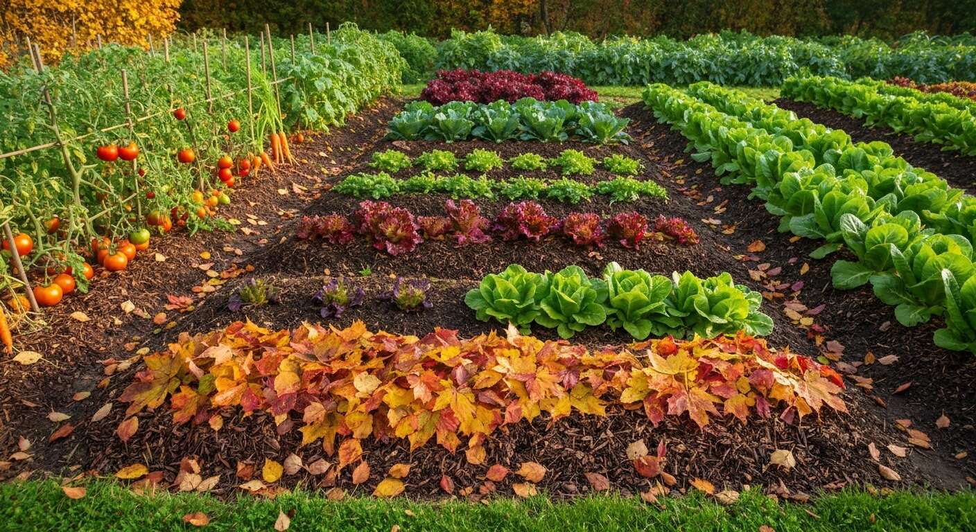 Utilisations des feuilles mortes au potager : paillage et astuces