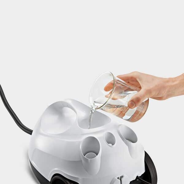 Kärcher Nettoyeur Vapeur SC 2 EasyFix Blanc, Pression Vapeur : 3,2bar, Temps Préchauffage : 6,5min, Puissance : 1500W, Surface : 75m², Réservoir : 1l, Set de Nettoyage de Sol EasyFix & Buses