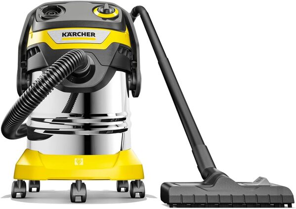Kärcher Aspirateur Sec Et Humide WD 5 S V-25/5/22, Filtre Plissé Plat, Cartouche Filtrante Amovible, Nettoyage Automatique du Filtre, 1100 W, Réservoir en Acier Inoxydable 25 L, Tuyau De 2,2 M