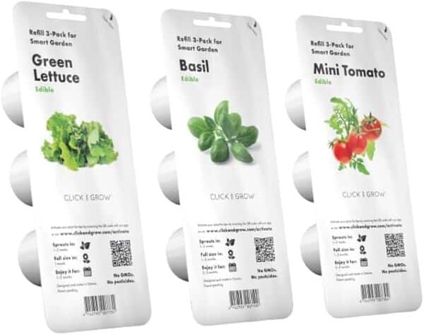 Click & Grow Smart Garden, Potager Intérieur Connecté Avec 9 Capsules Prêtes à Pousser, Éclairage et Arrosage Automatiques, Plus Facile que la Culture Hydroponique