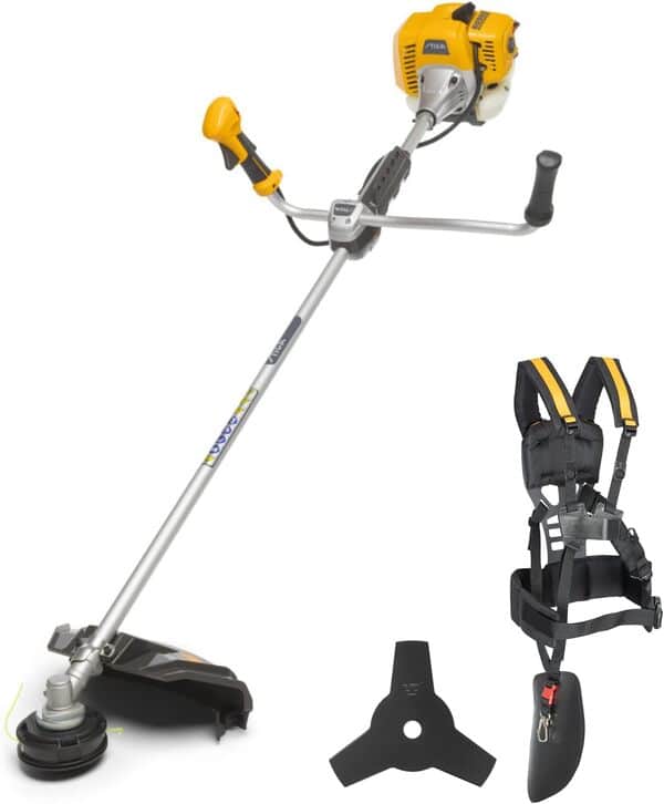 STIGA BC 545 B débroussailleuse à Essence - Moteur 42,7 CC, Largeur de Coupe 45 cm, Guidon vélo, tête Tap&Go, Lame 3T et Double Harnais Inclus.