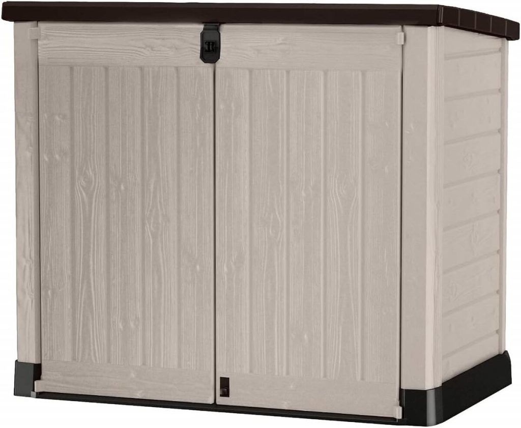 Essai abri cache-poubelle keter SIO Pro 1200L beige : rangement extérieur optimal