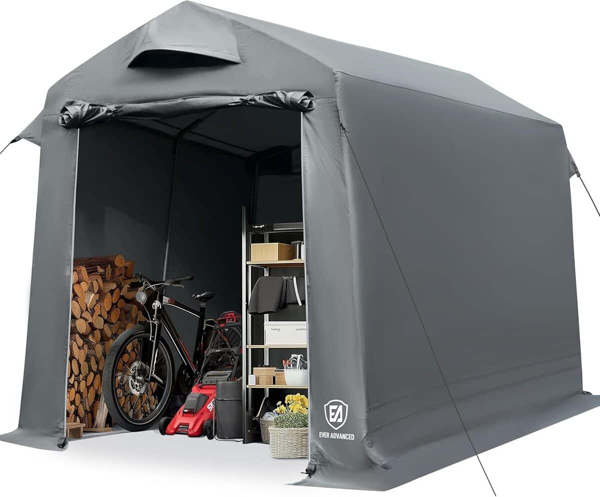 Test de l'abri de jardin EVER ADVANCED 9.8m³ : le garage à vélos tout usage