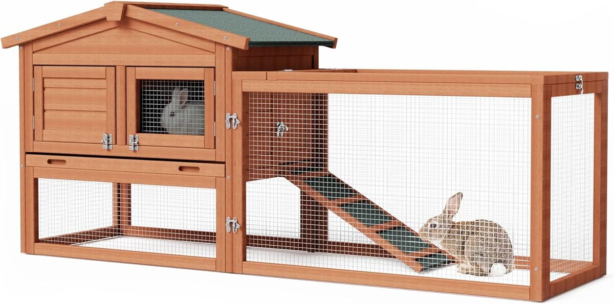 Test : wiltec clapier XXL à deux étages et toit bitumé