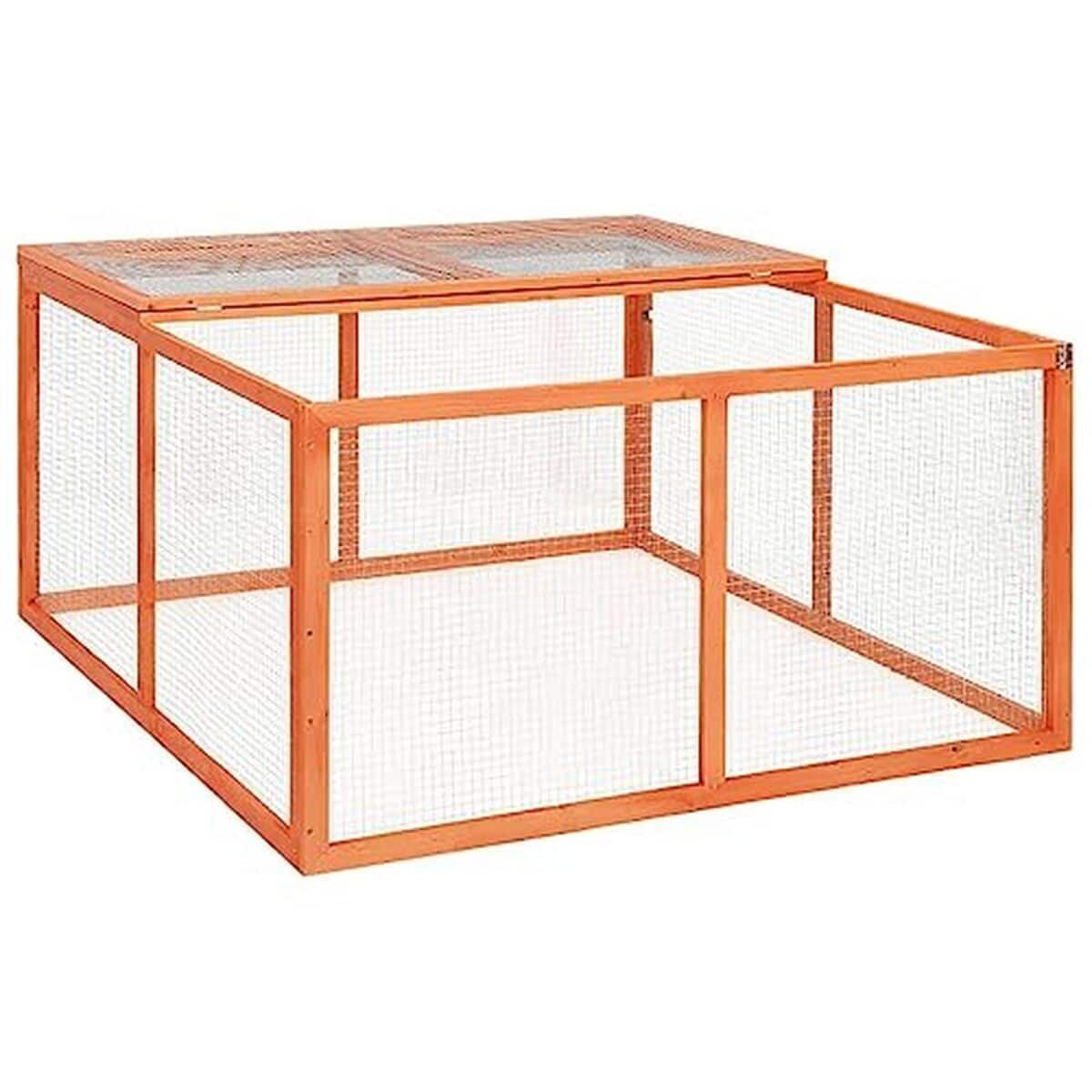 Test du clapier VidaXL : bois de sapin massif 124x120x60 cm