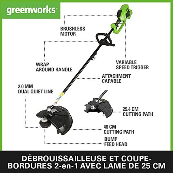 Découvrez la performance et la puissance sans fil de la débroussailleuse Greenworks GD40BCK2X. Un guide complet pour un jardinage efficace et sans effort.