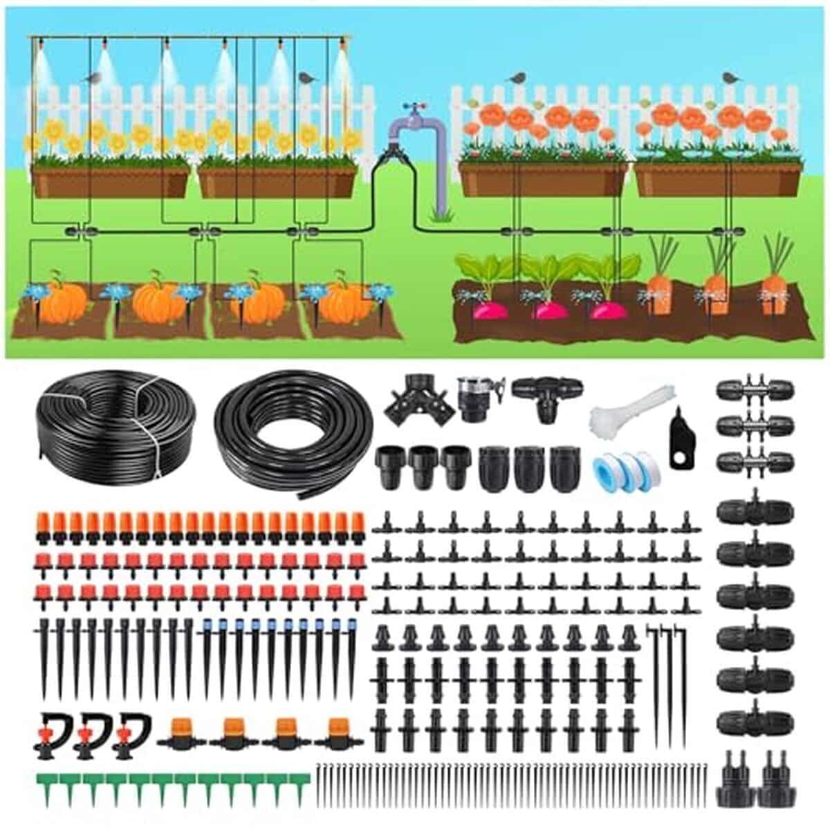 Test du système d'irrigation goutte à goutte avec brumisation automatique